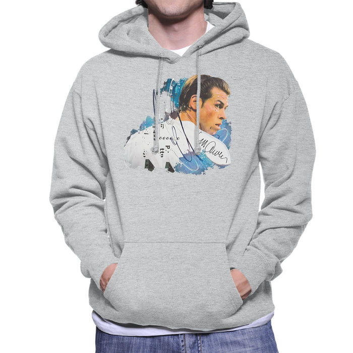 Sidney Maurer Original Portrait Of Gareth Bale Men's Hooded Sweatshirt