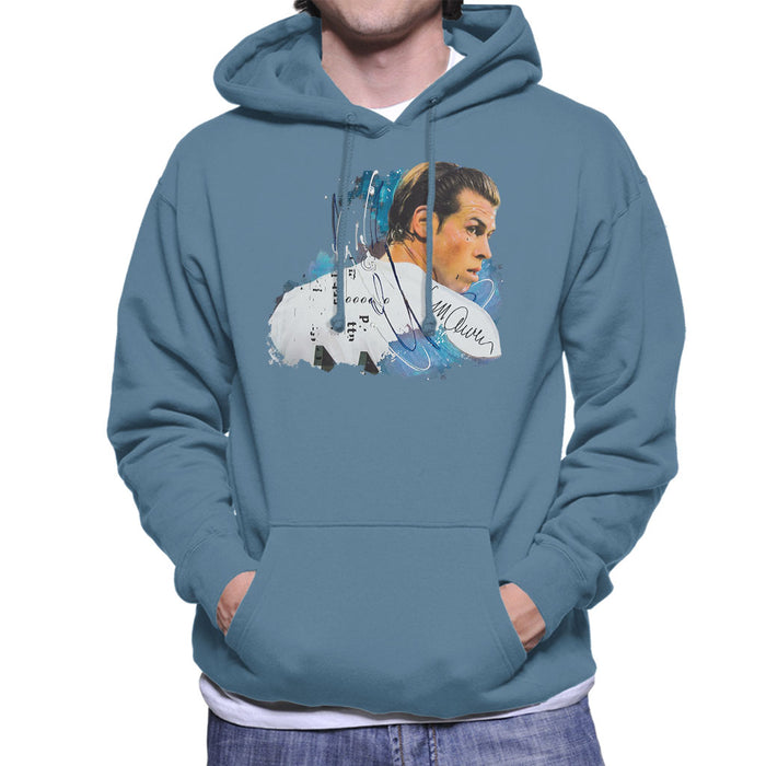 Sidney Maurer Original Portrait Of Gareth Bale Men's Hooded Sweatshirt