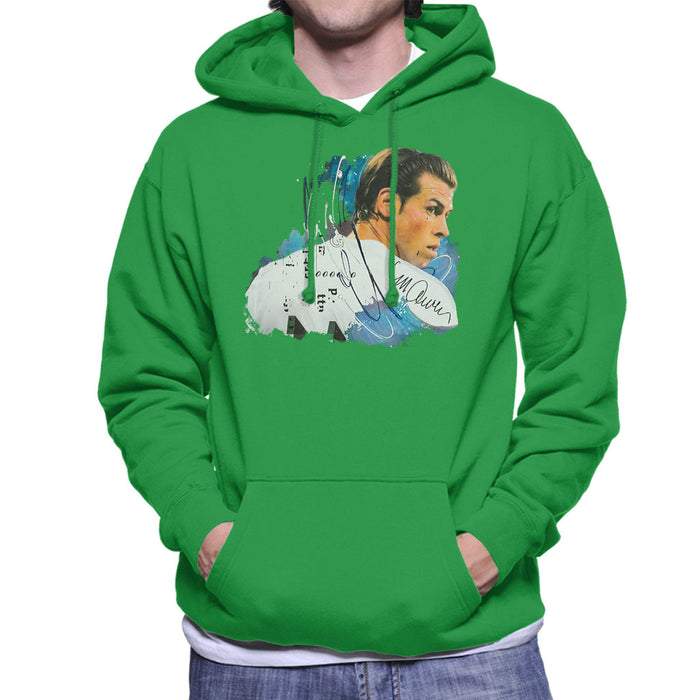 Sidney Maurer Original Portrait Of Gareth Bale Men's Hooded Sweatshirt