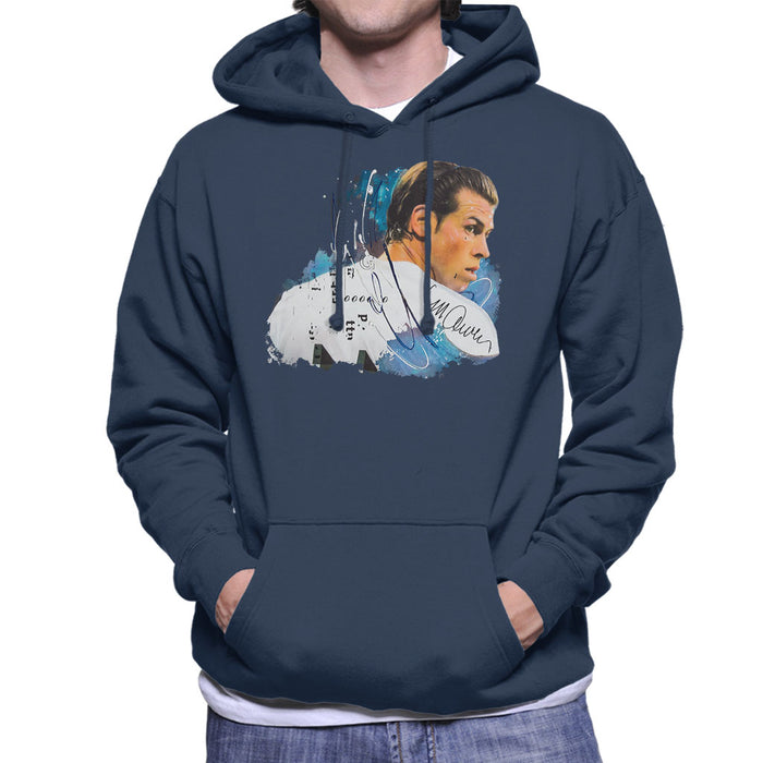 Sidney Maurer Original Portrait Of Gareth Bale Men's Hooded Sweatshirt