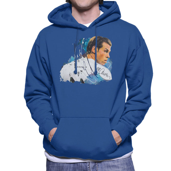 Sidney Maurer Original Portrait Of Gareth Bale Men's Hooded Sweatshirt