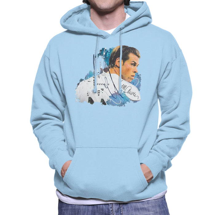 Sidney Maurer Original Portrait Of Gareth Bale Men's Hooded Sweatshirt