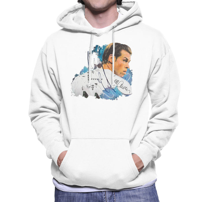 Sidney Maurer Original Portrait Of Gareth Bale Men's Hooded Sweatshirt