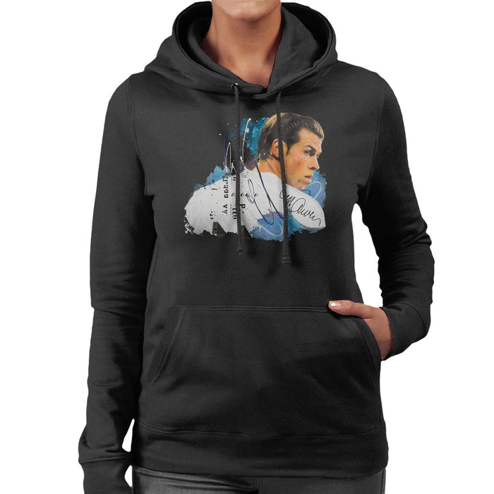 Sidney Maurer Original Portrait Of Gareth Bale Women's Hooded Sweatshirt