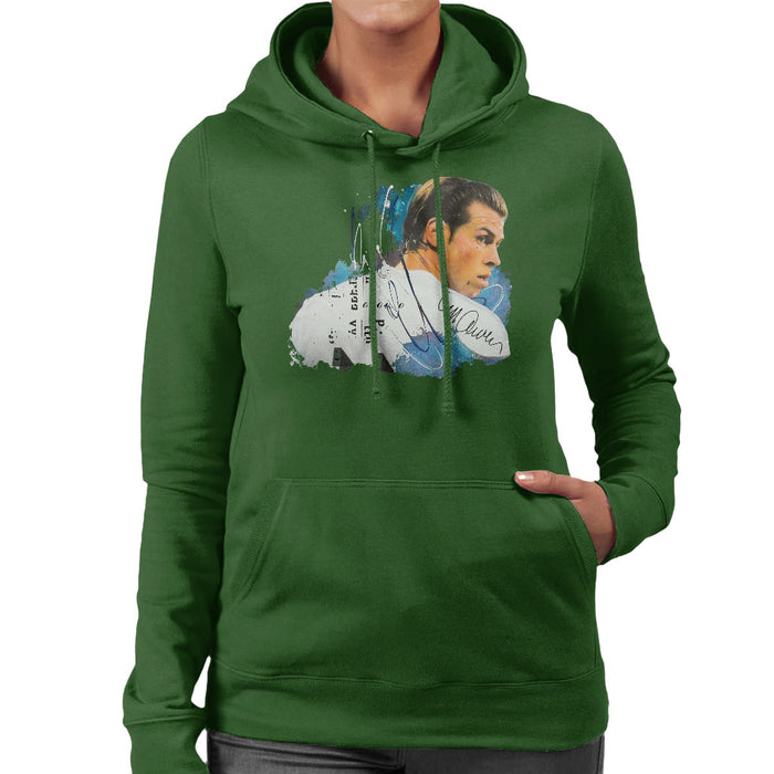 Sidney Maurer Original Portrait Of Gareth Bale Women's Hooded Sweatshirt
