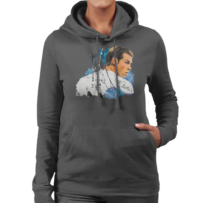 Sidney Maurer Original Portrait Of Gareth Bale Women's Hooded Sweatshirt