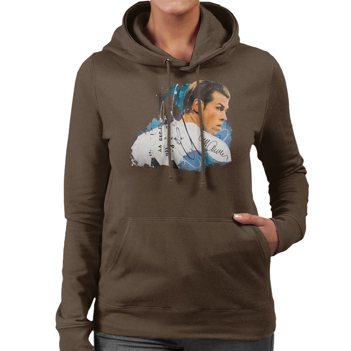 Sidney Maurer Original Portrait Of Gareth Bale Women's Hooded Sweatshirt