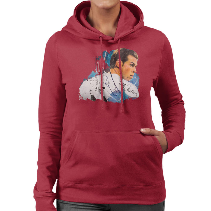 Sidney Maurer Original Portrait Of Gareth Bale Women's Hooded Sweatshirt