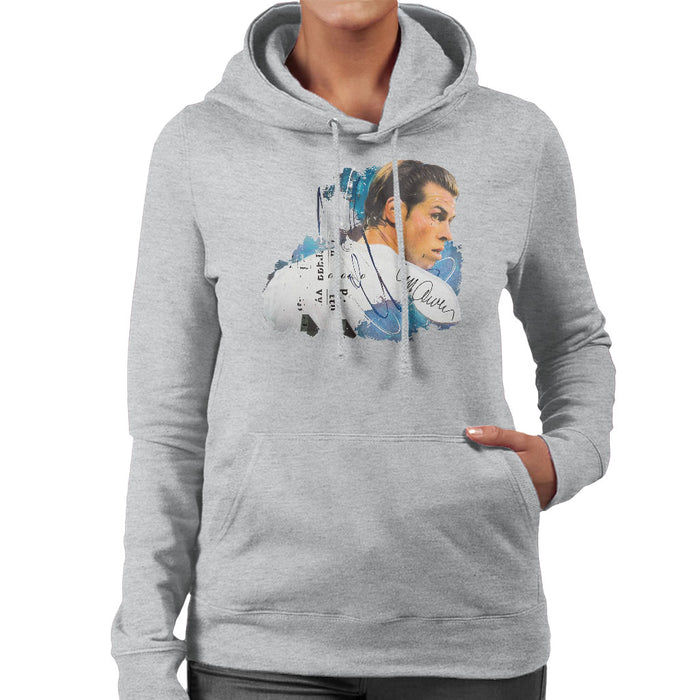 Sidney Maurer Original Portrait Of Gareth Bale Women's Hooded Sweatshirt