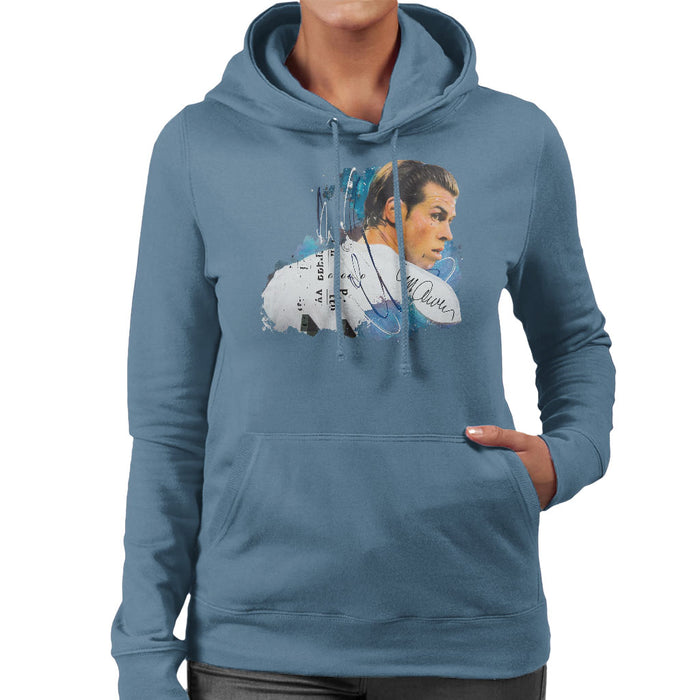Sidney Maurer Original Portrait Of Gareth Bale Women's Hooded Sweatshirt