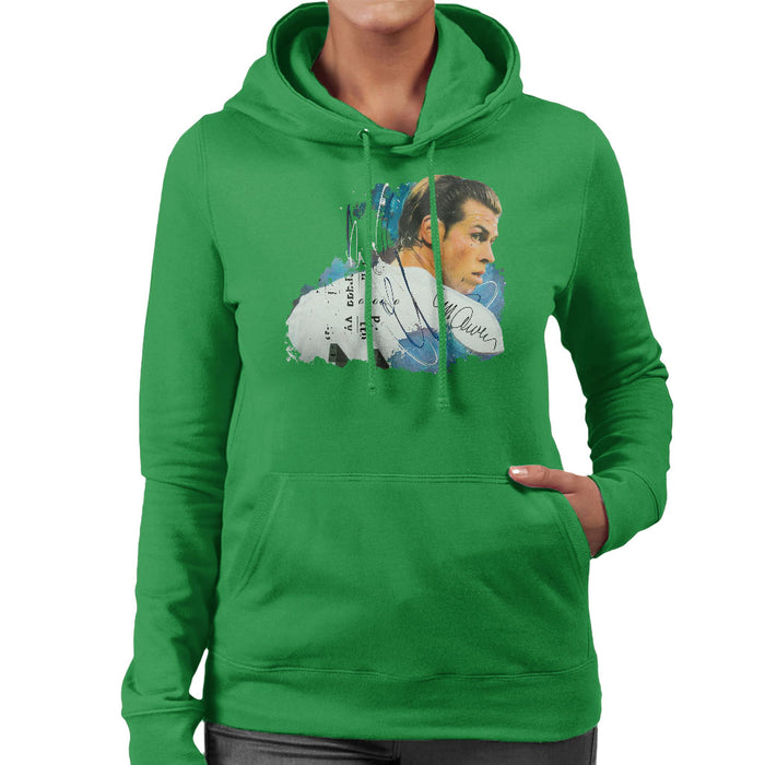 Sidney Maurer Original Portrait Of Gareth Bale Women's Hooded Sweatshirt