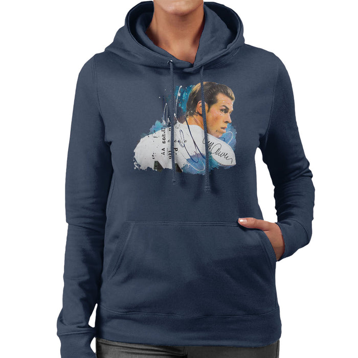 Sidney Maurer Original Portrait Of Gareth Bale Women's Hooded Sweatshirt