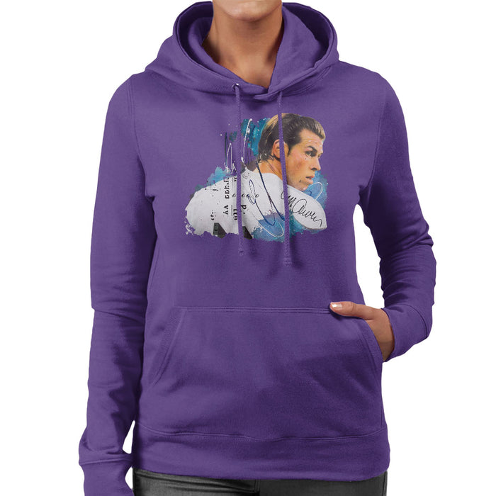 Sidney Maurer Original Portrait Of Gareth Bale Women's Hooded Sweatshirt