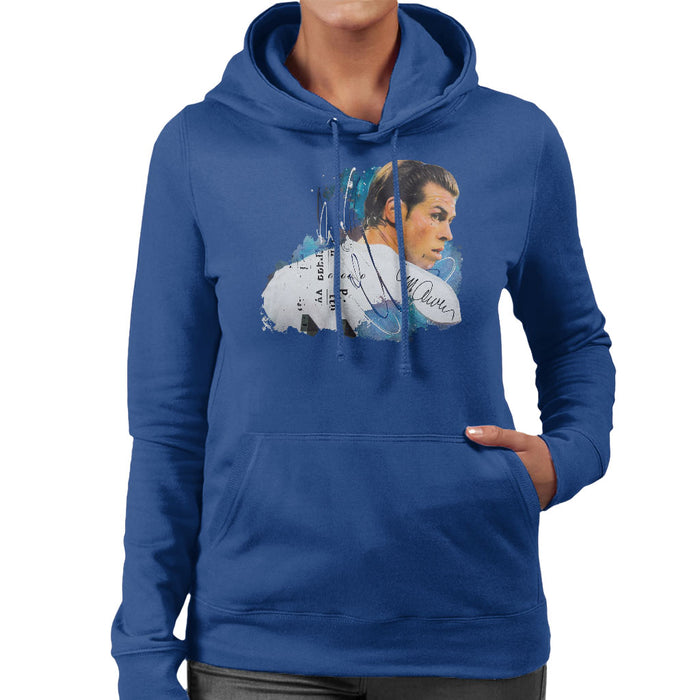 Sidney Maurer Original Portrait Of Gareth Bale Women's Hooded Sweatshirt