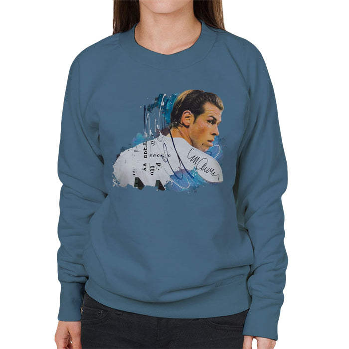 Sidney Maurer Original Portrait Of Gareth Bale Women's Sweatshirt