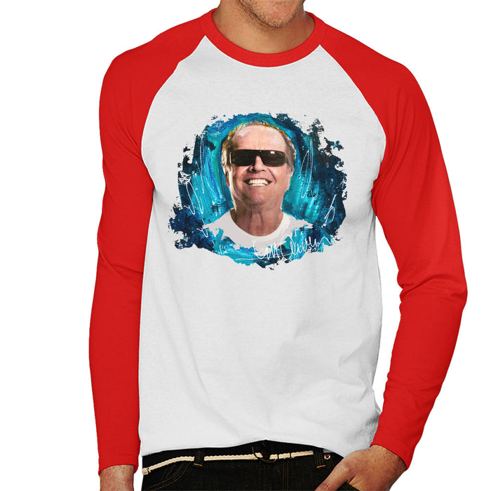Sidney Maurer Original Portrait Of Jack Nicholson Men's Baseball Long Sleeved T-Shirt