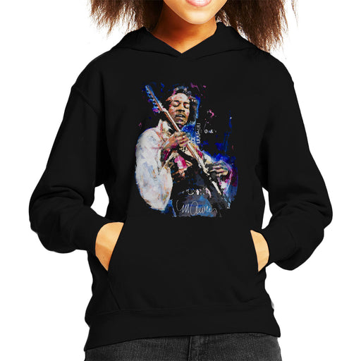 Sidney Maurer Original Portrait Of Jimi Hendrix Kid's Hooded Sweatshirt