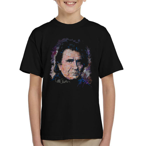 Sidney Maurer Original Portrait Of Johnny Cash Kid's T-Shirt