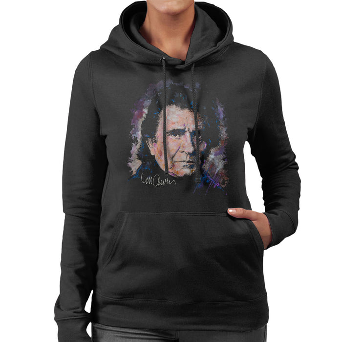 Sidney Maurer Original Portrait Of Johnny Cash Women's Hooded Sweatshirt