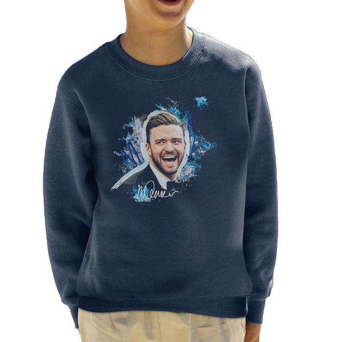 Sidney Maurer Original Portrait Of Justin Timberlake Kid's Sweatshirt
