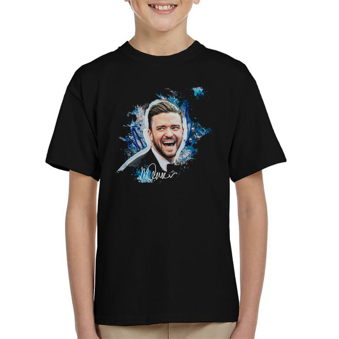 Sidney Maurer Original Portrait Of Justin Timberlake Kid's T-Shirt
