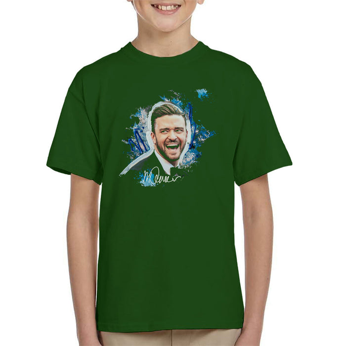 Sidney Maurer Original Portrait Of Justin Timberlake Kid's T-Shirt