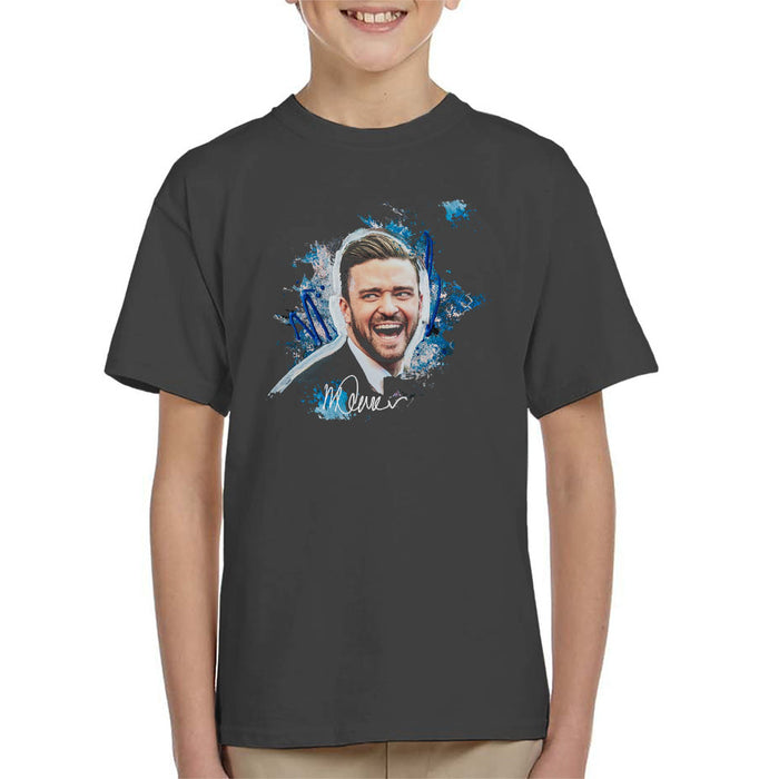 Sidney Maurer Original Portrait Of Justin Timberlake Kid's T-Shirt