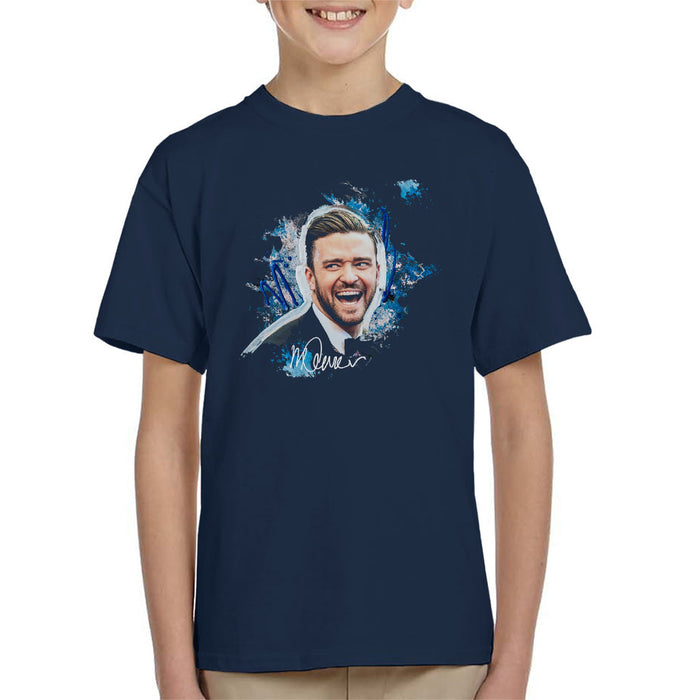 Sidney Maurer Original Portrait Of Justin Timberlake Kid's T-Shirt