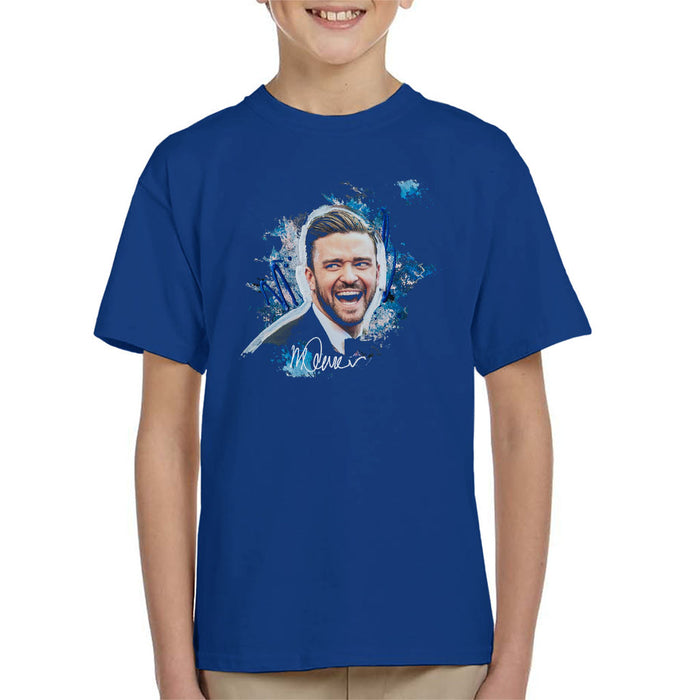 Sidney Maurer Original Portrait Of Justin Timberlake Kid's T-Shirt