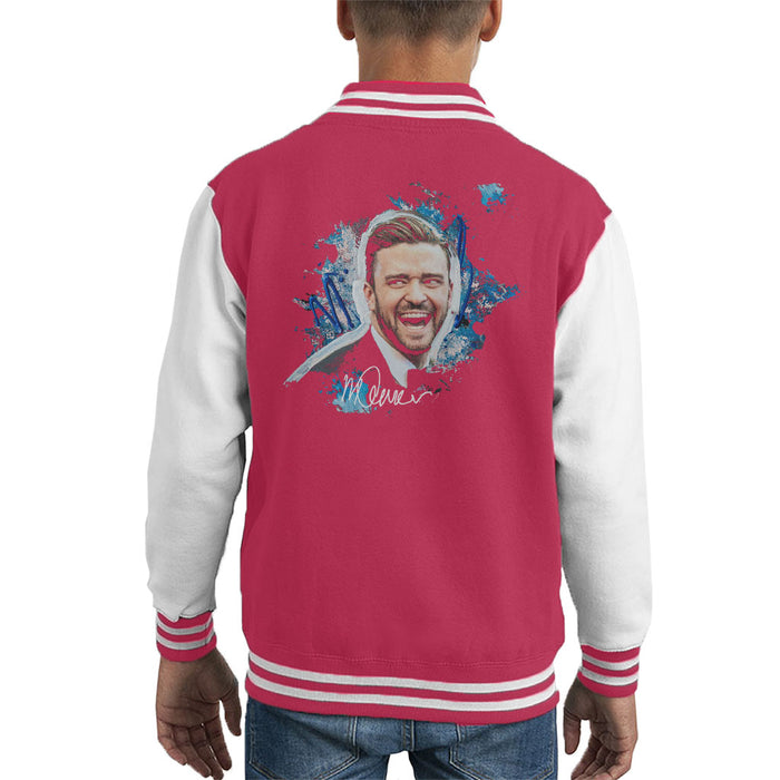 Sidney Maurer Original Portrait Of Justin Timberlake Kid's Varsity Jacket
