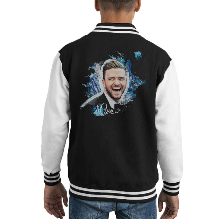 Sidney Maurer Original Portrait Of Justin Timberlake Kid's Varsity Jacket