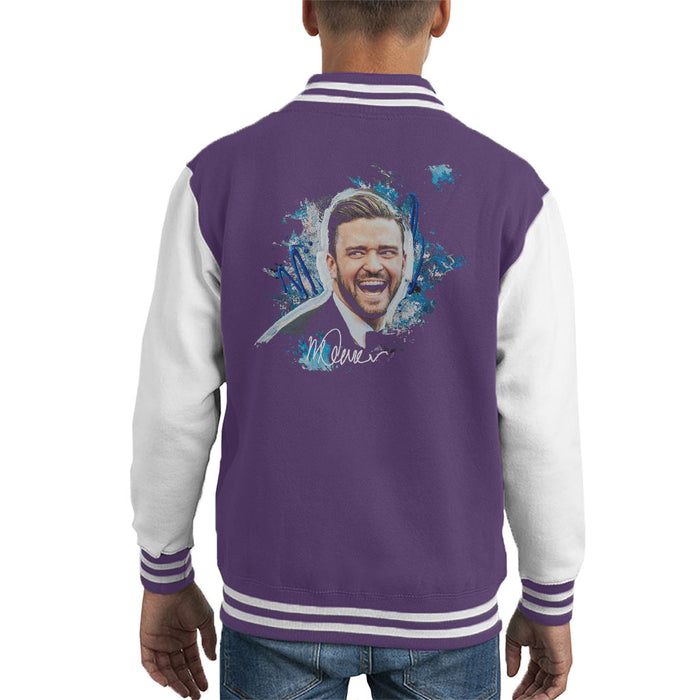 Sidney Maurer Original Portrait Of Justin Timberlake Kid's Varsity Jacket