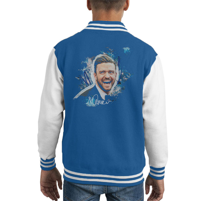 Sidney Maurer Original Portrait Of Justin Timberlake Kid's Varsity Jacket