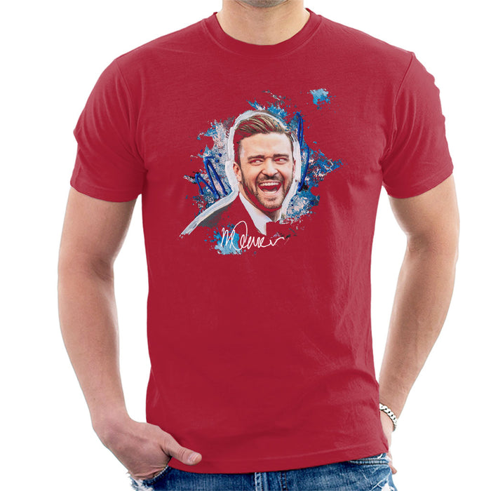 Sidney Maurer Original Portrait Of Justin Timberlake Men's T-Shirt
