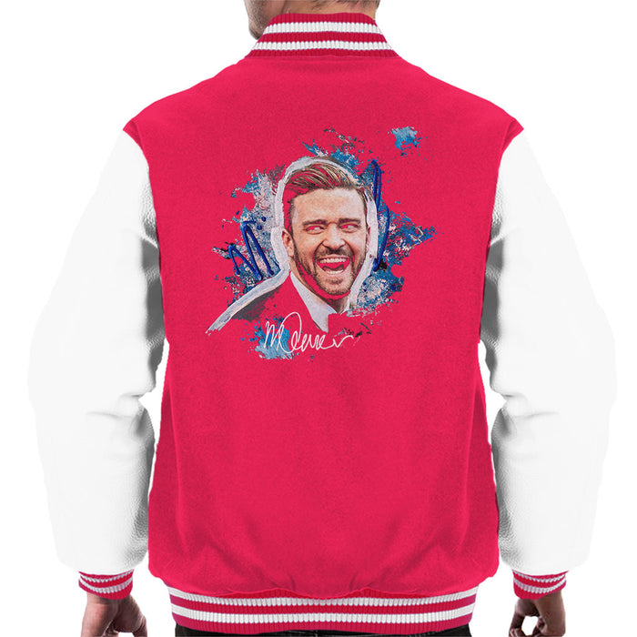 Sidney Maurer Original Portrait Of Justin Timberlake Men's Varsity Jacket