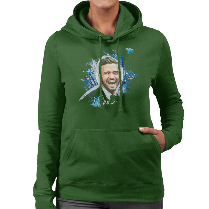 Sidney Maurer Original Portrait Of Justin Timberlake Women's Hooded Sweatshirt