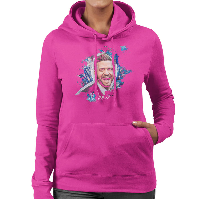 Sidney Maurer Original Portrait Of Justin Timberlake Women's Hooded Sweatshirt