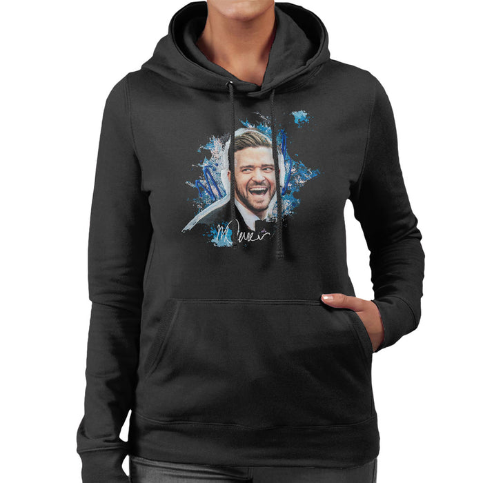 Sidney Maurer Original Portrait Of Justin Timberlake Women's Hooded Sweatshirt