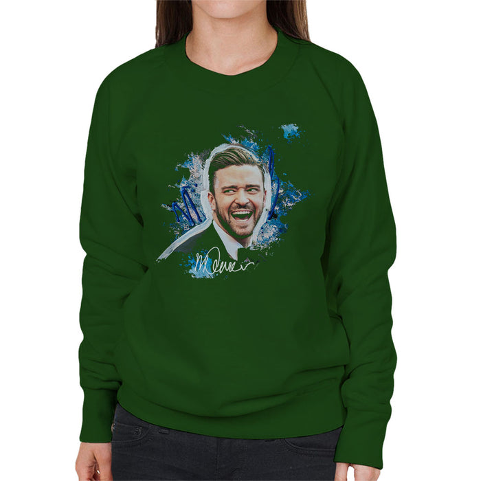 Sidney Maurer Original Portrait Of Justin Timberlake Women's Sweatshirt
