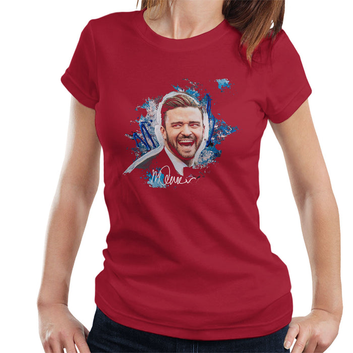 Sidney Maurer Original Portrait Of Justin Timberlake Women's T-Shirt