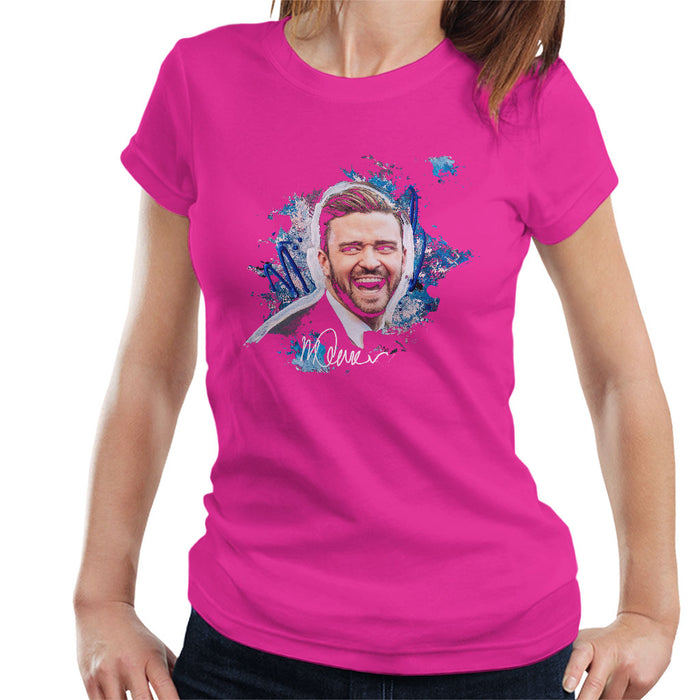 Sidney Maurer Original Portrait Of Justin Timberlake Women's T-Shirt