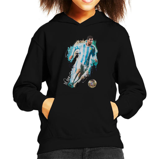 Sidney Maurer Original Portrait Of Lionel Messi Kid's Hooded Sweatshirt