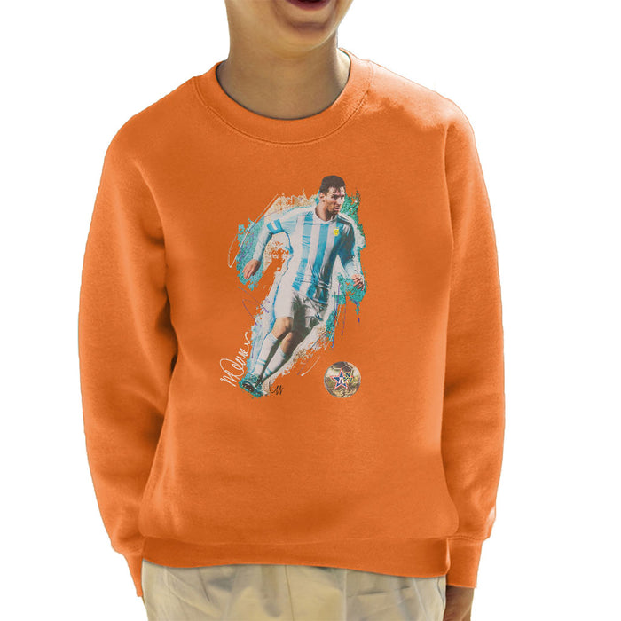 Sidney Maurer Original Portrait Of Lionel Messi Kid's Sweatshirt