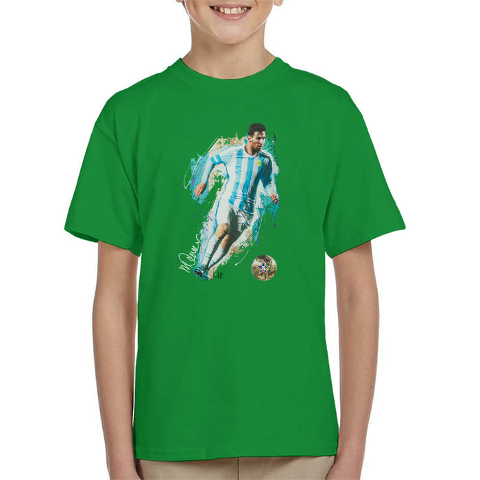 Sidney Maurer Original Portrait Of Lionel Messi Kid's T-Shirt