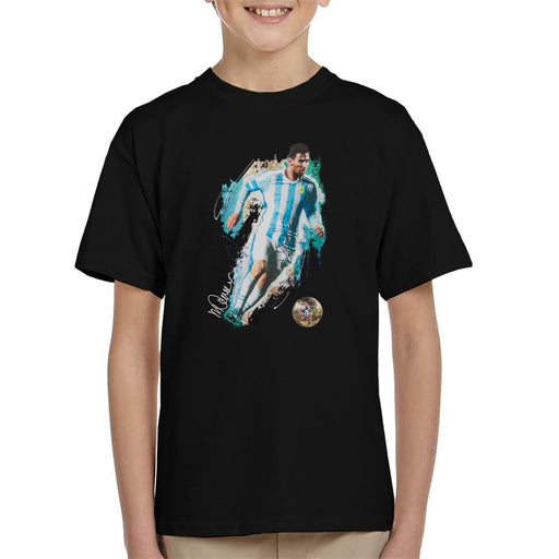 Sidney Maurer Original Portrait Of Lionel Messi Kid's T-Shirt