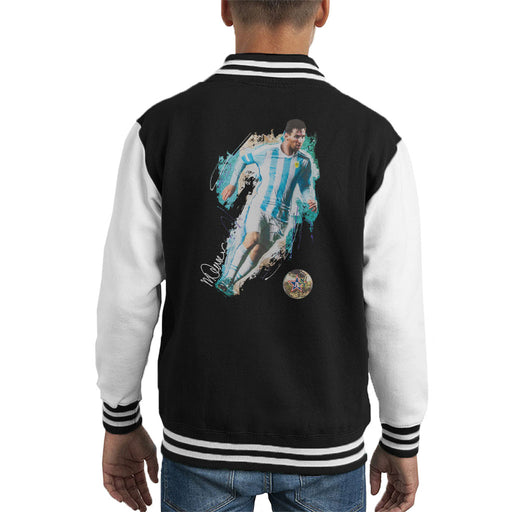 Sidney Maurer Original Portrait Of Lionel Messi Kid's Varsity Jacket