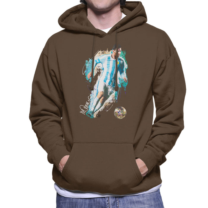 Sidney Maurer Original Portrait Of Lionel Messi Men's Hooded Sweatshirt