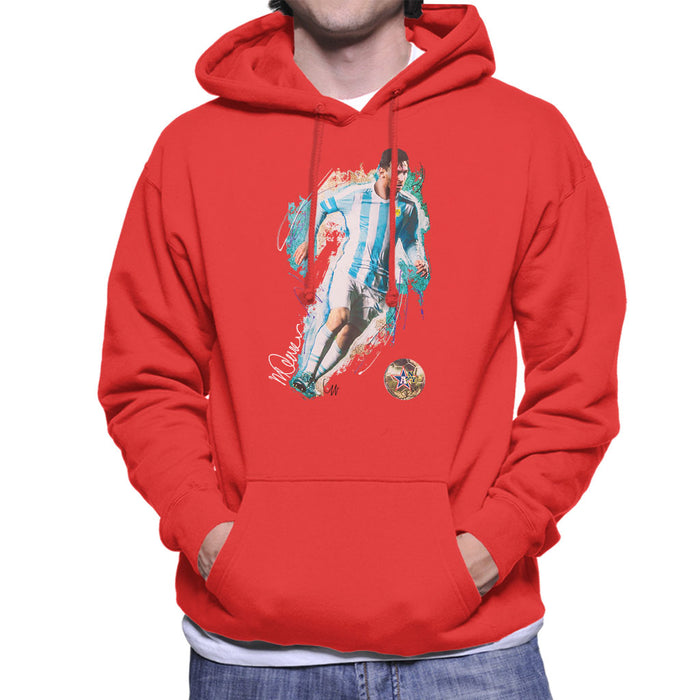 Sidney Maurer Original Portrait Of Lionel Messi Men's Hooded Sweatshirt