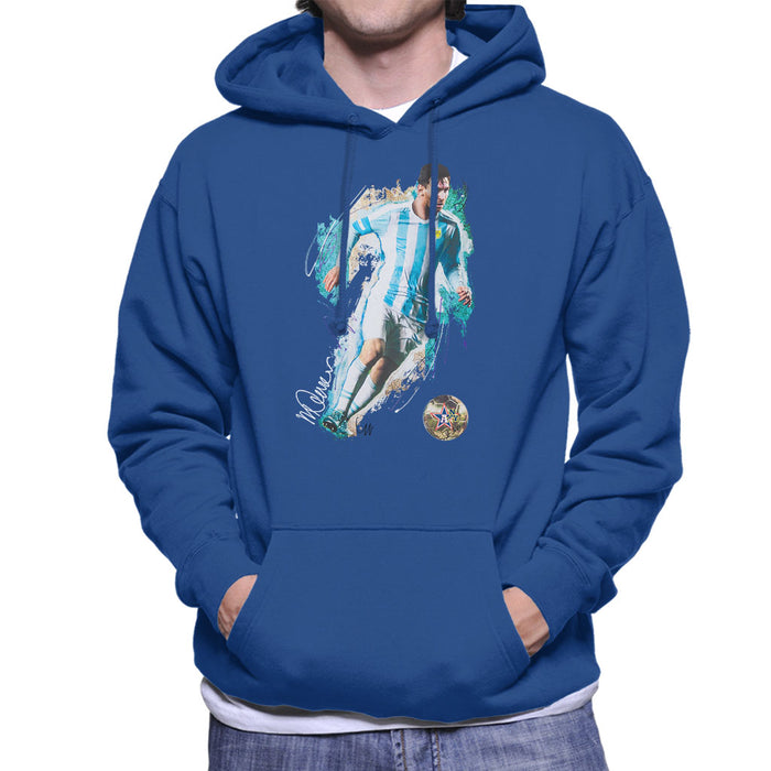 Sidney Maurer Original Portrait Of Lionel Messi Men's Hooded Sweatshirt