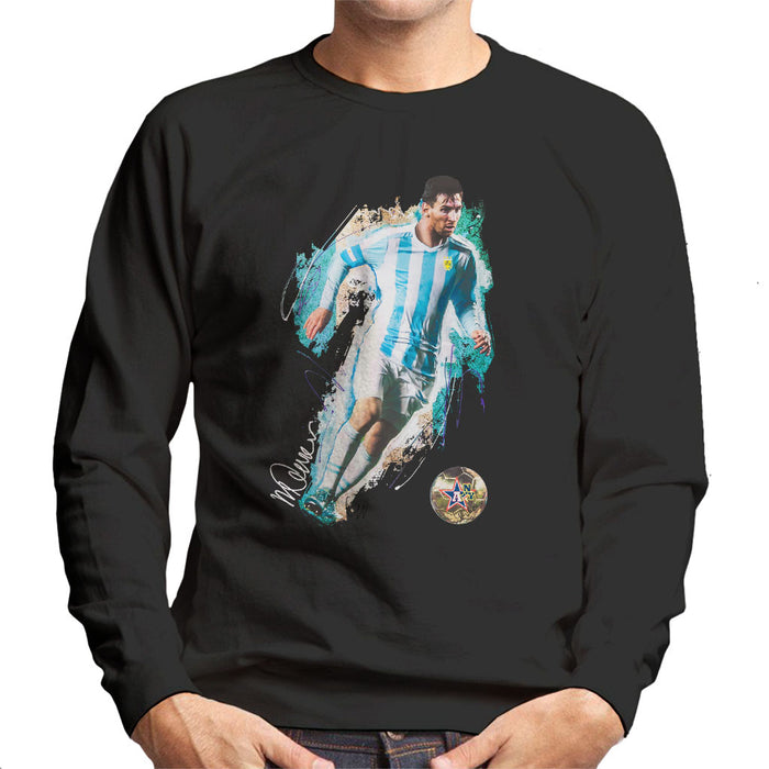 Sidney Maurer Original Portrait Of Lionel Messi Men's Sweatshirt